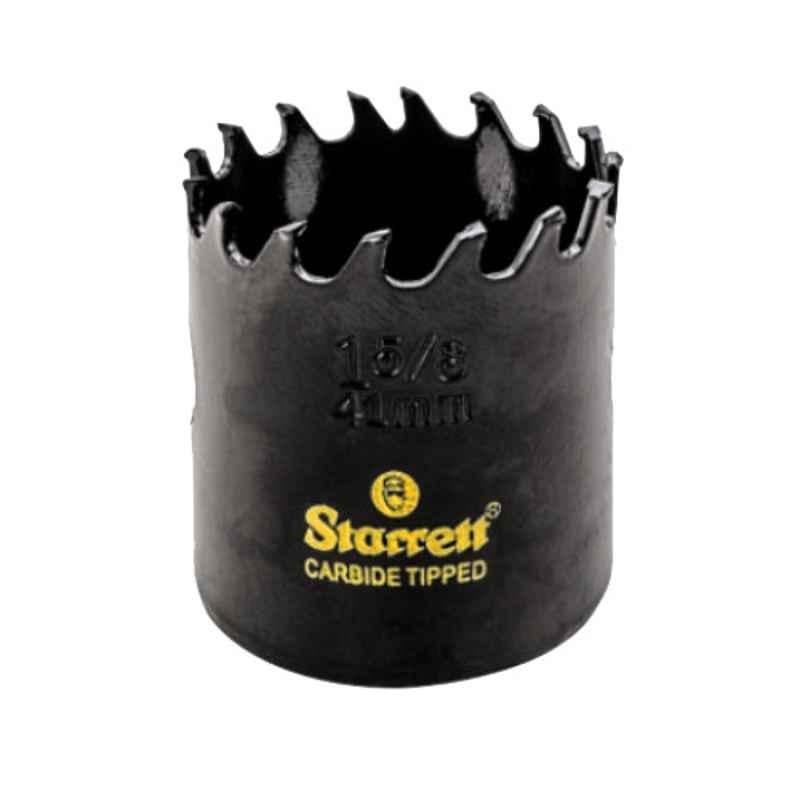 Starrett 41mm Black High Performance Triple Chip Tungsten Carbide Tipped Hole Saw, CT158