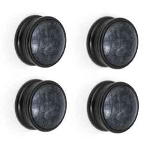 Plantex Knobs for Drawers/Drawer Knobs/Round Knob for Cabinets/Pull-Push Knob for Kitchen/Bedroom/Office Drawer (Pack of 4) Black
