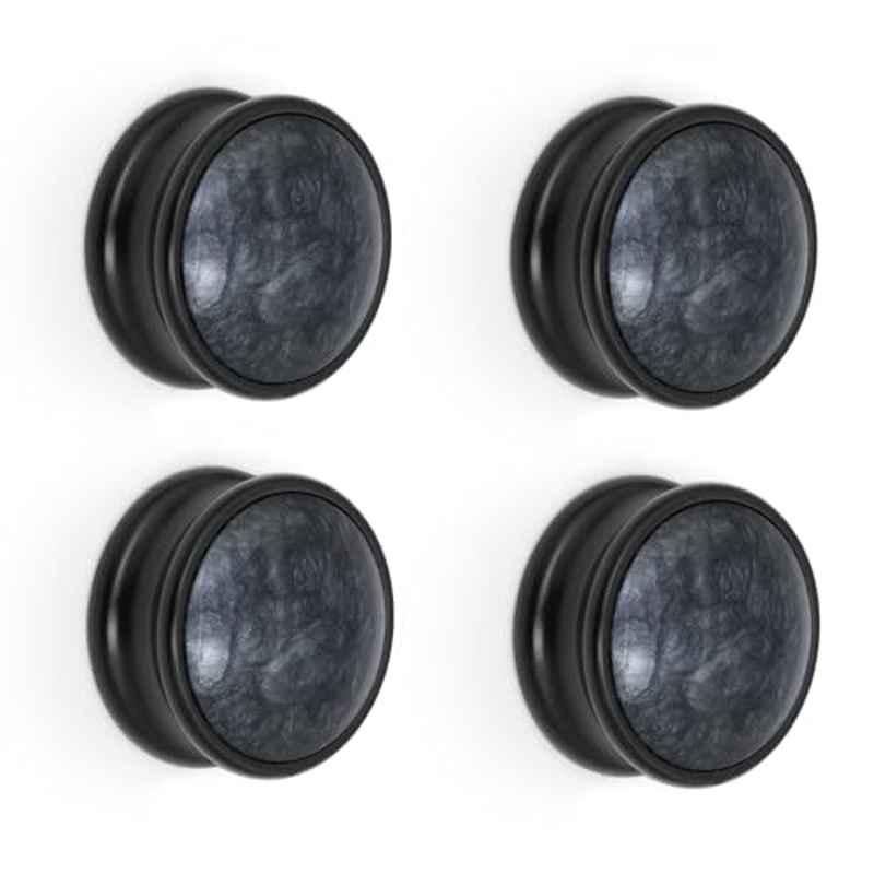 Plantex Knobs for Drawers/Drawer Knobs/Round Knob for Cabinets/Pull-Push Knob for Kitchen/Bedroom/Office Drawer (Pack of 4) Black