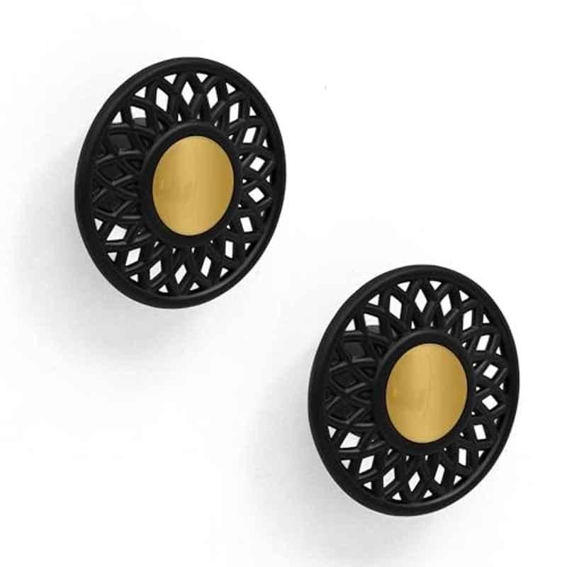 Plantex Knobs for Drawer/Cabinet Knob/Round Drawer Knobs/Pull-Push Knob for Kitchen/Bedroom/Drawers (Pack of 2) Black