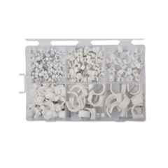GSK Corporation 250 Pcs White Assorted Circle Cable Clips Set