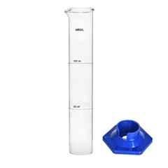 ABGIL 100ml Borosilicate Glass Flat Bottom Cylinder Nessler with Plastic Stand, ABG1236