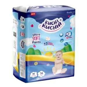 Kuchi Kuchhi 74 Pcs 7-12kg White Medium Ultra Soft Baby Diaper Pant with 3D Bubble Top, KKM74