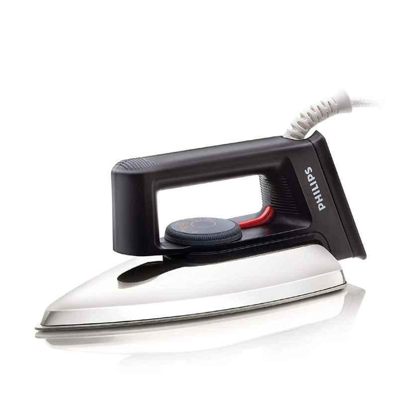 Philips 750W Linished Coated Soleplate Black Dry Iron, HD1134