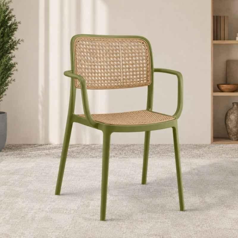 CELLBELL WeaveX Plastic Green Armrest Chair
