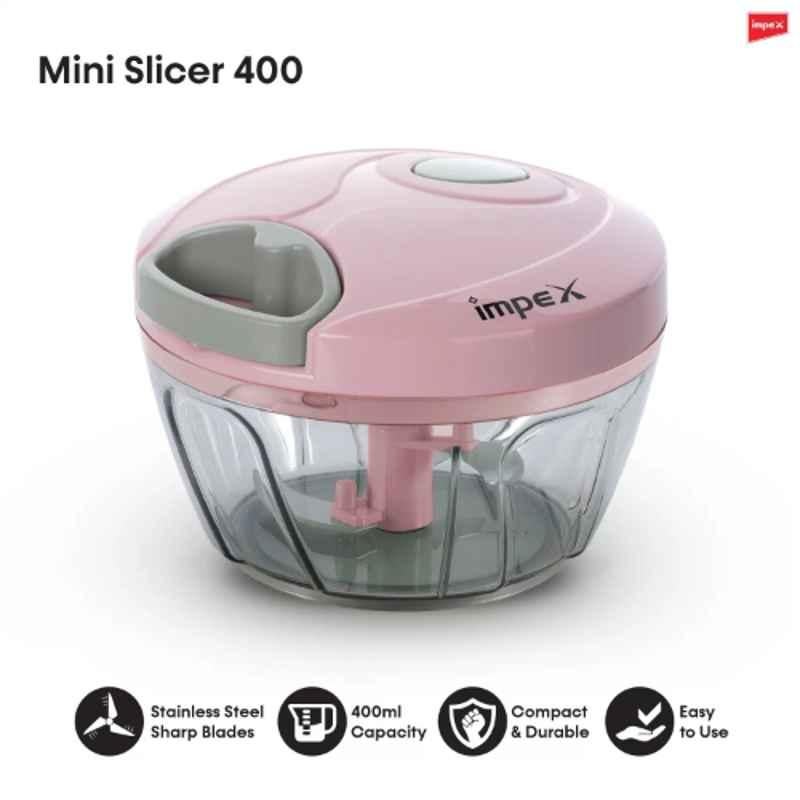 Impex 400ml Pink Mini Slicer with Stainless Steel Sharp Blades, MS 400