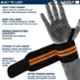 Strauss 16.5x14x4.2cm Black & Orange Weight Lifting Cotton Wrist Support, ST-2473 (Pack of 2)