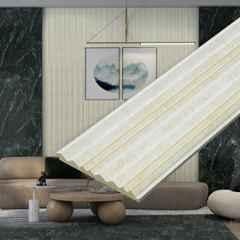 Plantex 5 inchx8ft 32 Sqft Ivory Gold Wall Panels/Louvers Panel for Wall 8ft/Charcoal Panel for Interior Wall Decor/3D Wall Panel (Pack of 10)