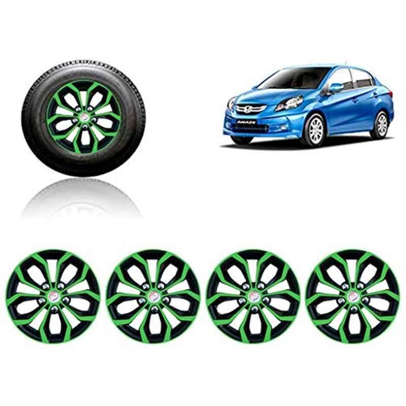 Auto Pearl 4 Pcs 14 inch ABS Green & Black Car Wheel Cover Set for Honda Amaze T1