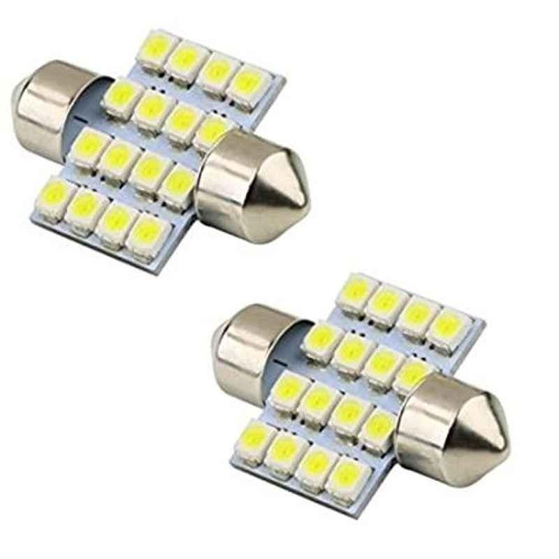 AOW 2X16 SMD LED Interior Car Roof Light/Dome Light for -Mitsubishi Pajero Sport(White) Pack of 2
