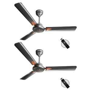 Longway Aero 28W 5 Star Smoked Brown BLDC Ceiling Fan with Remote Control, Sweep: 1200 mm (Pack of 2)