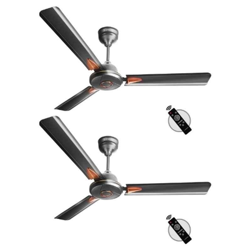 Longway Aero 28W 5 Star Smoked Brown BLDC Ceiling Fan with Remote Control, Sweep: 1200 mm (Pack of 2)