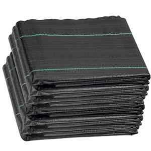 Singhal Premium 4x20m 110 GSM Polypropylene Black Sheet Mat for Garden Weed Control Barrier