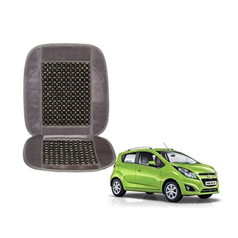 Kozdiko Wooden Beads Car Seat Cushion with Velvet Border for Chevrolet Beat