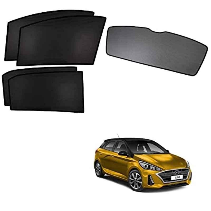 Kozdiko 5 Pcs Mesh Black Fixed Window & Rear Sun Shade Set for Hyundai I20 2020