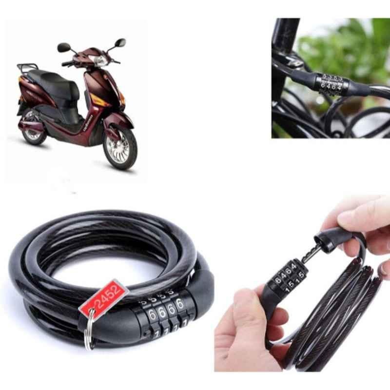 Auto Pearl PVC & Plastic Black Combination Cable Lock for Electric Optima Plus BS6, 630
