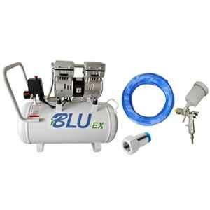 Bluex 1HP 50 Litre Oil Free Air Compressor with AIR Nozzle, Spray Gun & PU Pipe