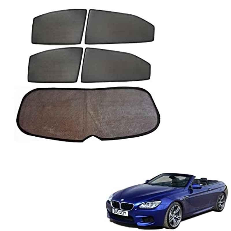 Kozdiko 5 Pcs Mesh Black Fixed Window & Rear Sun Shades Set for BMW 6 Series