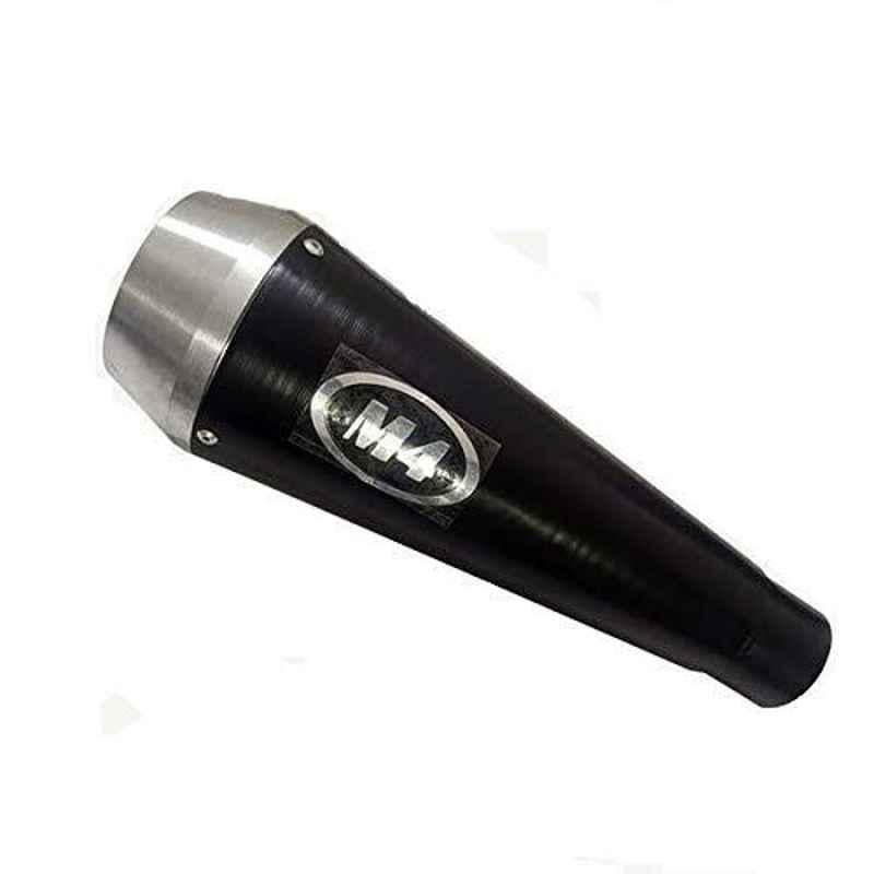 RA Accessories Black M4 Silencer Exhaust for Honda Shine New