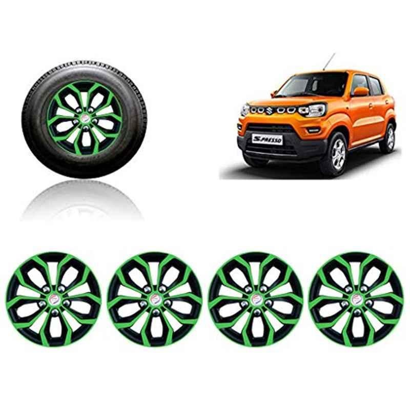 Auto Pearl 4 Pcs 14 inch ABS Green & Black Car Wheel Cover Set for Maruti Suzuki Spresso