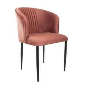 Rose Fire Velvet Coral Pink Medium Back Cafe Chair (Pack of 2)
