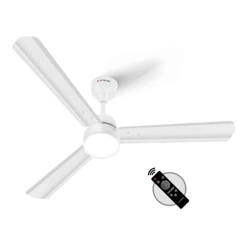 Longway Luminair 28W 400rpm BEE 5 Star White BLDC Ceiling Fan with Remote Control, LED Light & 5 Years Warranty, Sweep: 1200 mm