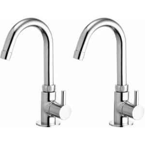 Fastgear Turbo Brass Chrome Finish Deck Mounted Aerator Foam Flow Sink Tap (Pack of 2)