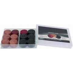 QUIT-X 3.18cm Beige & Black Wooden Terminator Anti-Break Carrom Coins & Striker (Pack of 25)