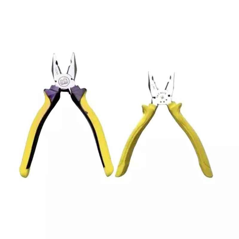 Sky Blue 2 Pcs 8 inch Multicolour 2 Cutting Wire False Piece Lineman Plier Combo, SBE333