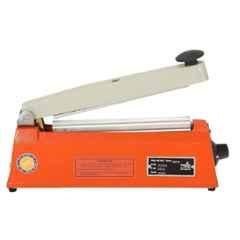 Universal Seal 8 inch Metal Orange Hot Bar Type Hand Sealer Machine for Silver, LD, PP, HM & Laminated Pouches