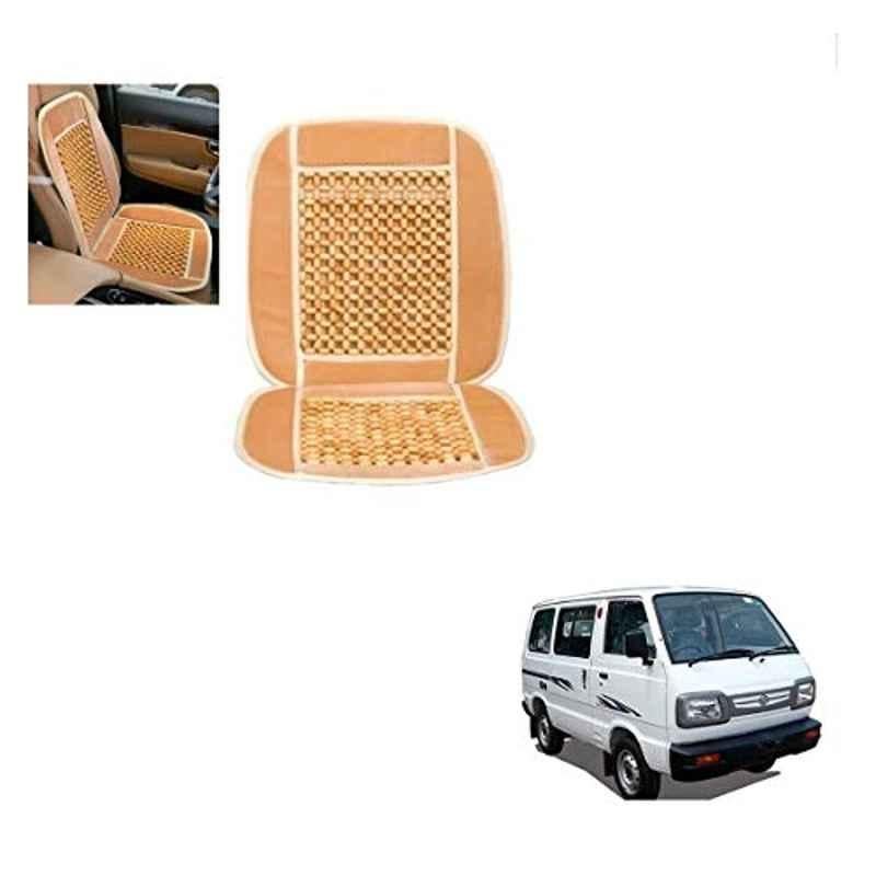 Kozdiko Wooden Bead Seat with Beige Velvet Border for Maruti Suzuki Omni, KOZ-86505