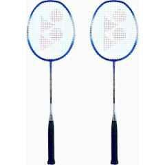 Yonex ZR-100 85g Light Blue & Grey Strung Badminton Racquet (Pack of 2)