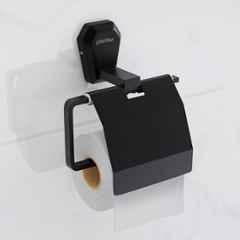 Plantex Toilet Paper Holder for Bathroom/304 Grade Stainless Steel Tissue Paper Roll Holder/Bathroom Accessories PMB-2410, Z-Black