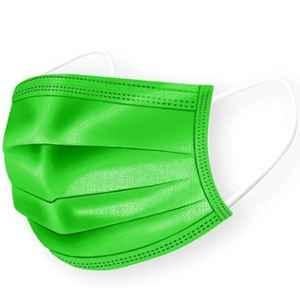 Kausta 3 Ply Non-Woven Green Face Mask with Nose Pin (Pack of 100)
