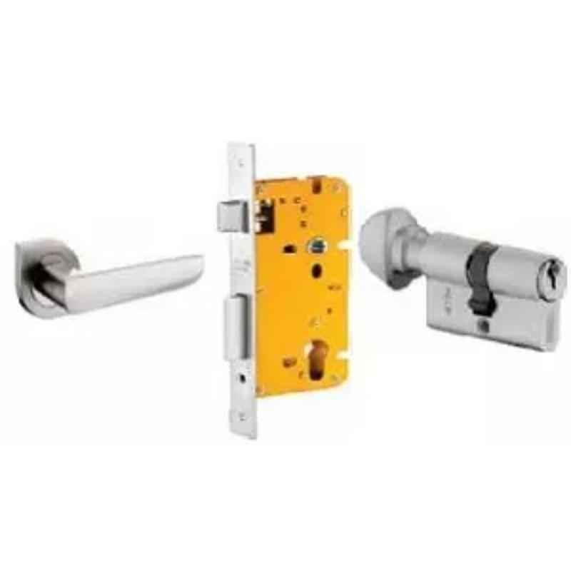 Dorset ML Series Amy 60mm Stainless Steel Silver Chrome Finish Door Handle Lock Set with Knob & Key, ML AMY OR (Pack of 4)