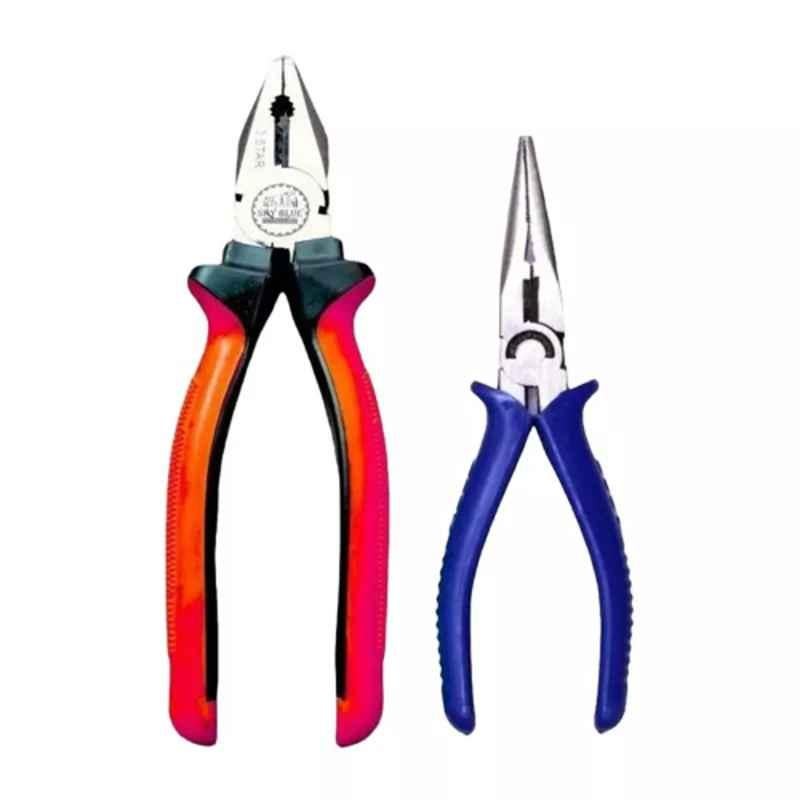 Sky Blue 8 inch Stainless Steel Lineman Plier, SBE417 (Pack of 2)