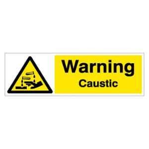 SUNSIGNS 450x150mm Vinyl & ACP Sheet Warning Caustic Signage, SN0100VNLM3HPIFAL