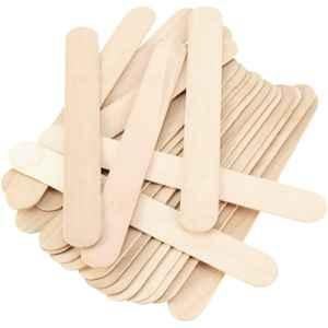 Clear & Sure 100 Pcs 150x18x1.6mm Natural Wooden Craft Sticks Set