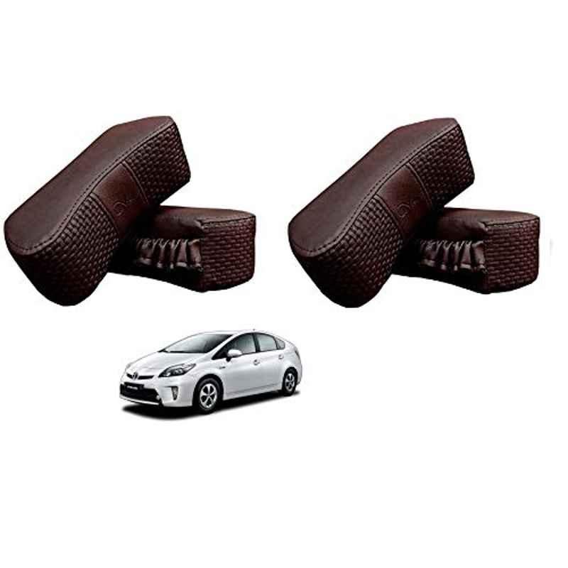 Kozdiko 4 Pcs CV Designer Cola Leatherite Neck Rest Car Cushion Pillow Set for Toyota Prius