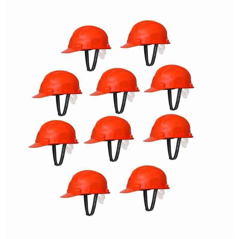 Asian Loto Ratchet Orange Safety Helmets, ALC-SHR-O (Pack of 10)