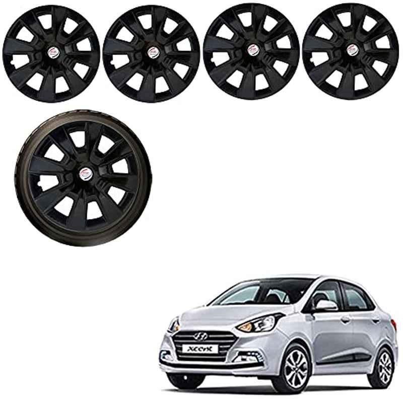 Auto Pearl 4 Pcs 14 inch ABS Black Car Wheel Cover Set for Hyundai Xcent