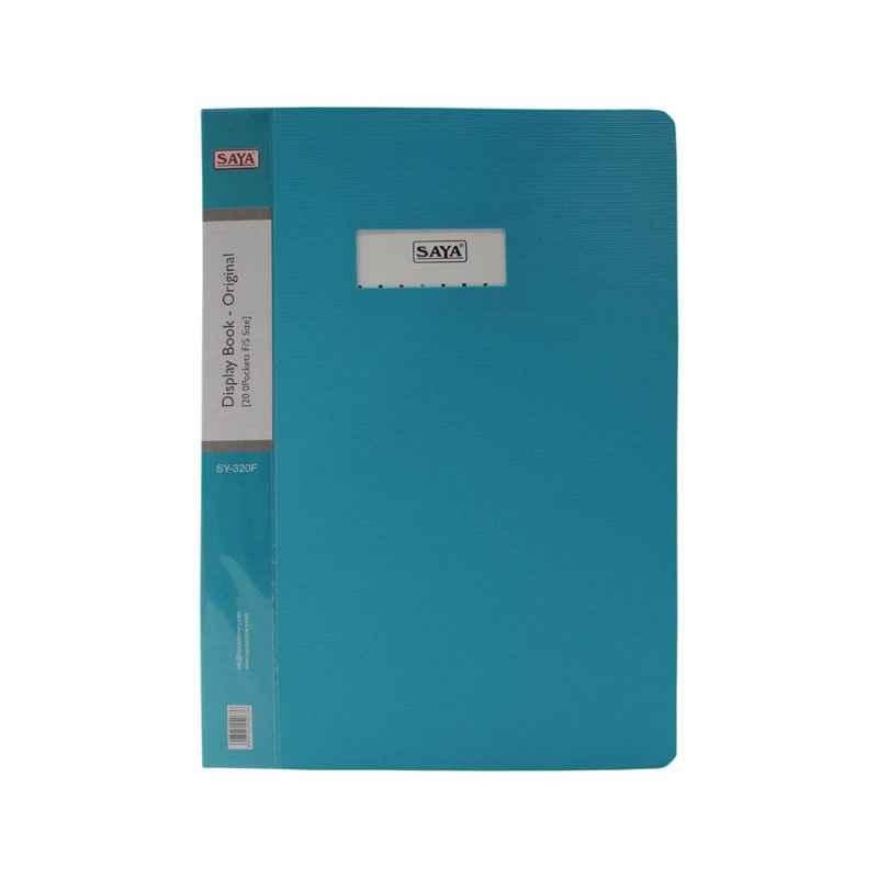 Saya SY320F Aqua Blue 20 Pockets F/C Display Book, Weight: 215 g (Pack of 20)