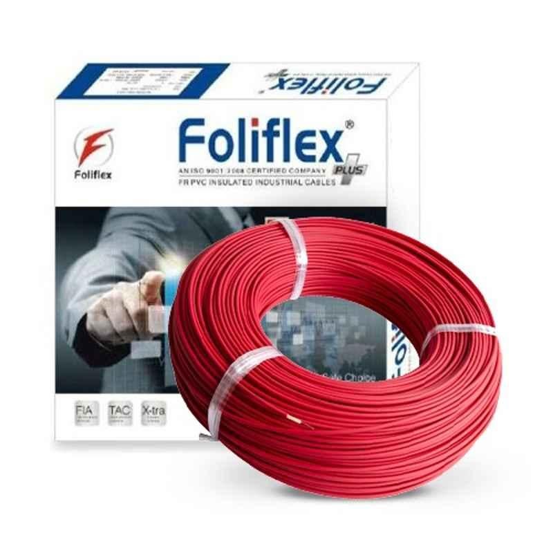 Foliflex Plus 0.75 Sqmm Red Single Core FR Multistrand PVC Flexible Wire, Length: 90 m
