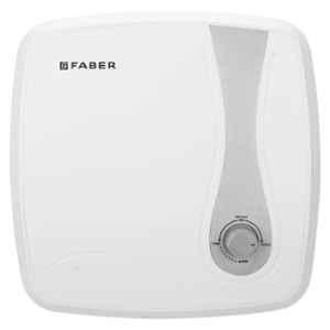 Faber Lexus 25 2000W 25 Litre 8bar Polypropylene White & Silver Square Storage Geyser with 2 Years Warranty, 119.0726.383
