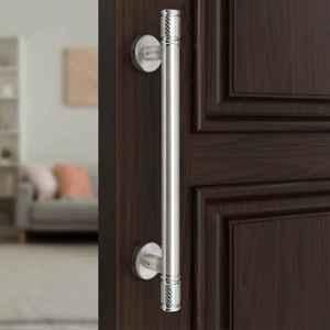 Plantex Main Door Handle/Pull & Push Handles for All Doors of House, Office, Hotels/300mm Wooden & Glass Door Handle (Satin Steel & Chrome)
