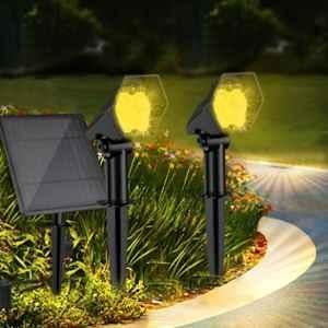 Gigalumi GL-193 5 LED Warm White BIS Approved Solar Dual Spotlight with 6V Panel & 1800mAh Battery (Pack of 2)