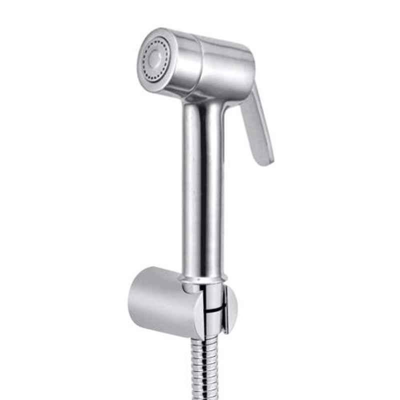Joyway Micro Brass Chrome Finish Silver Health Faucet with 1m Flexible Tube & Wall Hook