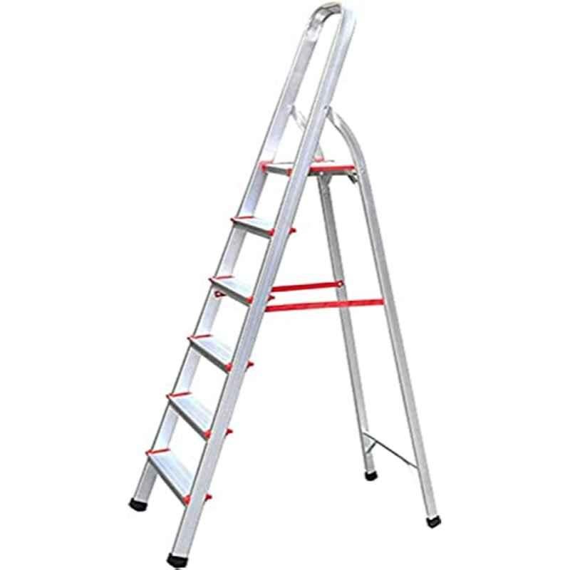 Aqson 6 Step Aluminium Ladder with Platform