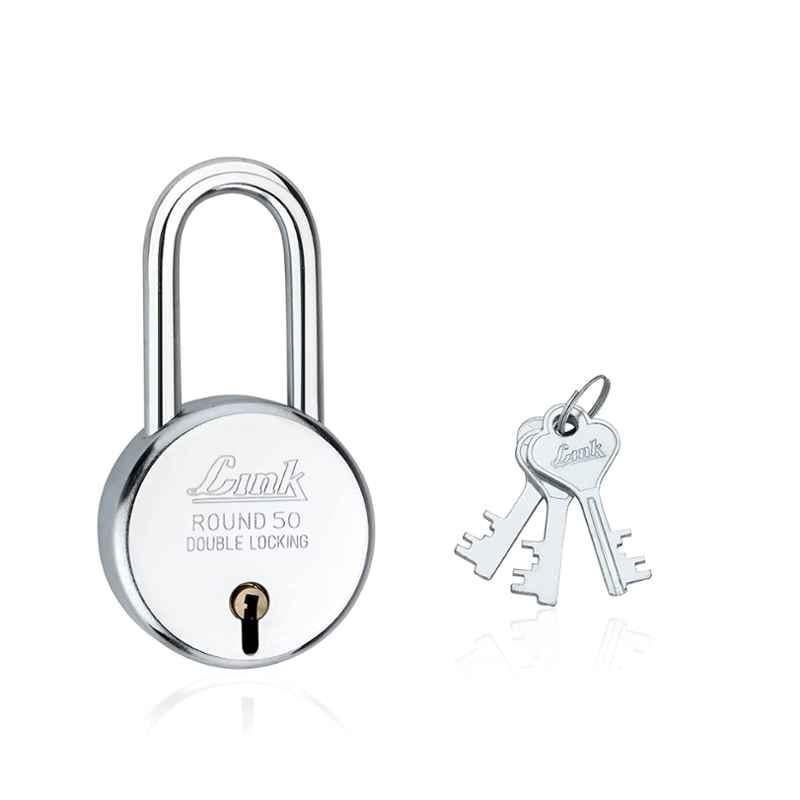 Buy Link 50mm Alloy Steel Long Shackle Round Padlock with 3 Keys