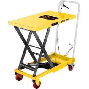 Voltz 500kg 1500mm Manual Scissor Hydraulic Lift Table Trolley with 4 Wheels & Foot Pump, VZ-HT-500